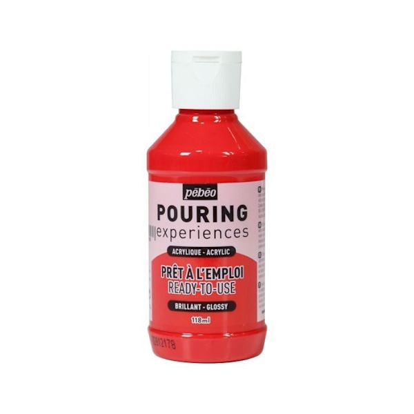 Acrylmaling - Pébéo - Pouring - 118 ml - Magenta Rød - Blandet Röd