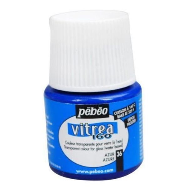Lasitusmaali - Pebeo - Vitrea 160 - Jäätävän sininen - 45 ml - Erilaiset tyypit Isblå