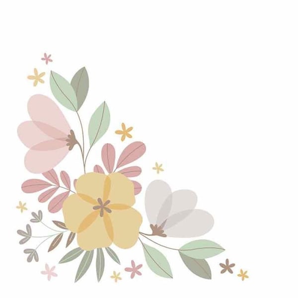 4 spårark på väg - Stora blommor Flerfärgad