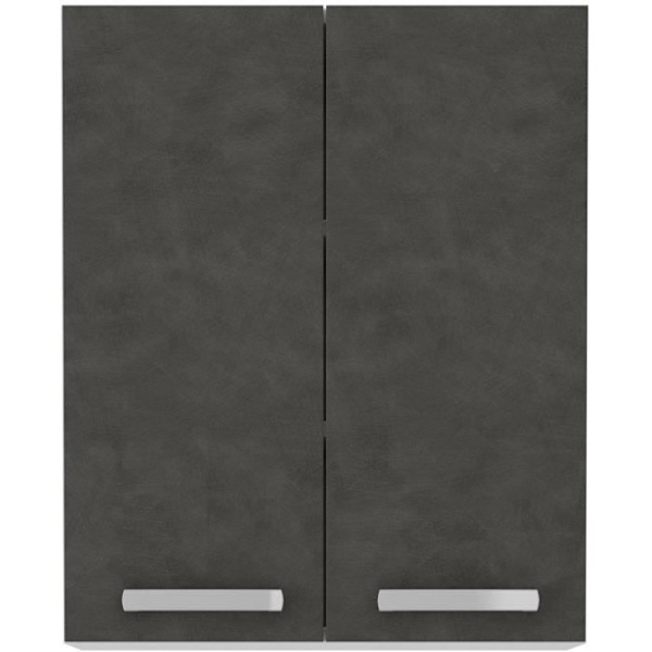 Højskab med hængslede døre - Matgrå - L 60 cm x D 31,6 x H 72 cm - LASSEN Grå