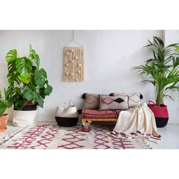 Bereber Burgundy Lorena Canals håndlavet maskinvaskbart beige tæppe - 140x200cm - Beige