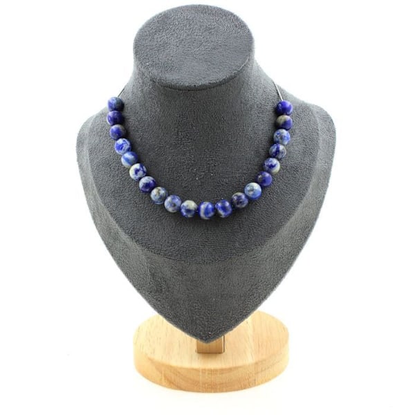 Kivet ja mineraalit. Kaulakoru 20 Lapis Lazuli helmiä Pakistanista laatu 5A 8 mm. Ketjukaulakoru naisille ja miehille. Henkilökohtainen koko Blå