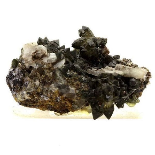 Sten og mineraler. Cubanite + Prase Quartz. 1292,0 øre. Trepca, Kosovo.