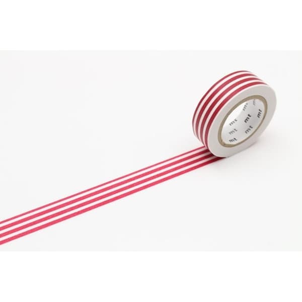 Masking Tape MT Röda linjer - border strawberry Röd