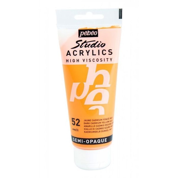Akrylfärg - Pébéo - Studio - Mörk Kadmiumgul - 100 ml - Satin Mörk kadmiumgul