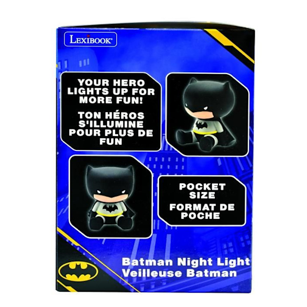 3D Batman Natlampe - LEXIBOOK - LED lys - Stødresistent - Barn - 3 år og derover Sort
