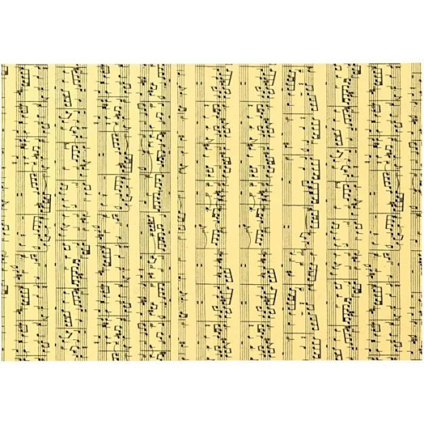 Paksu paperi, jossa on painettu nuottijakso. viite 219130