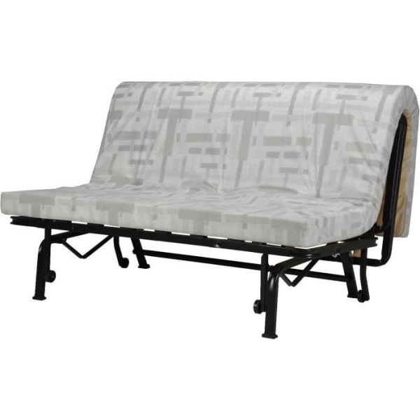 BZ Bänk - Svart Tyg - L143 x D97 x H89 cm - JOE Svart, vit och brun