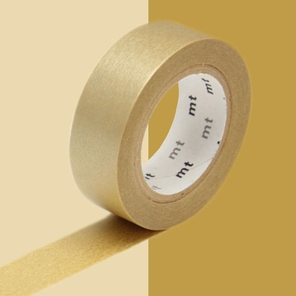 Enfärgad maskeringstejp - Guld - 1,5 cm x 7 m gyllene