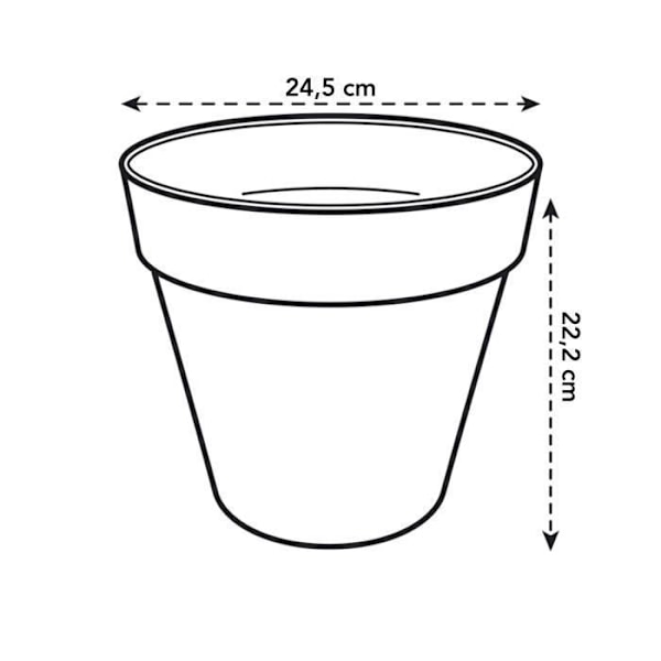 ELHO Rund blomsterpotte Loft Urban 25 - Udendørs - Ø 24,5 x H 22,2 cm - Oker gul Ockergul