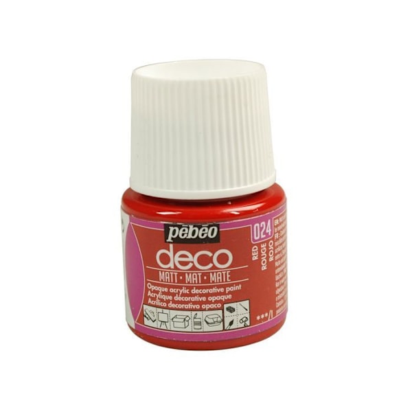 Akryylimaali - Pébéo - P.BO Déco - Matta punainen - 45ml - Mattapinta Röd