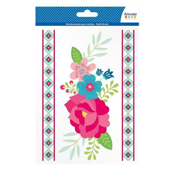 Påstrykningstransfer för textilier - A5 - Blommor - Viva la vida