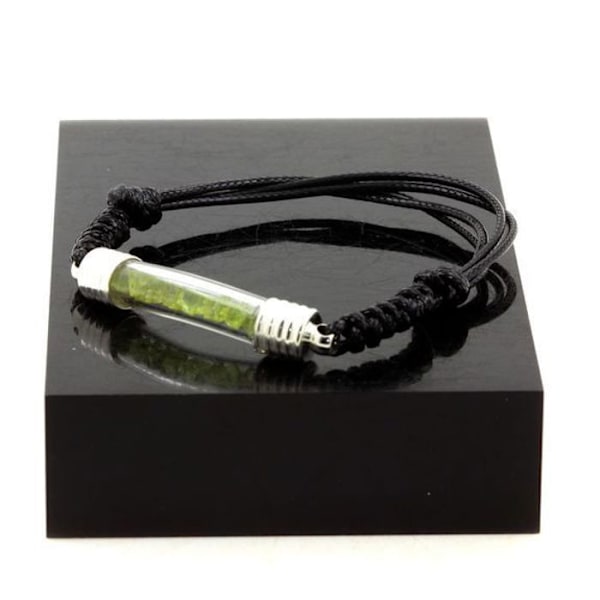Sten og mineraler. Rå Peridot armbånd. Sort farve. Svart