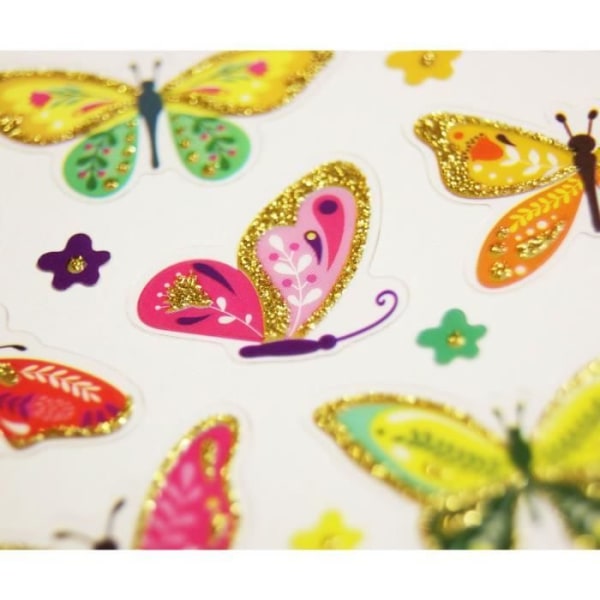 Klistermärken - Fjärilar - Glitter - 1,8 cm