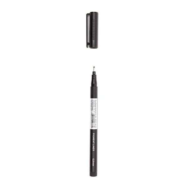 2 mustaa pigmentoitua kynää 0,8 mm Svart
