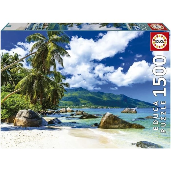 SEYCHELLES puslespil med 1500 brikker - EDUCA - Landskab og natur - Med Fix Puzzle® lim Flerfarvet