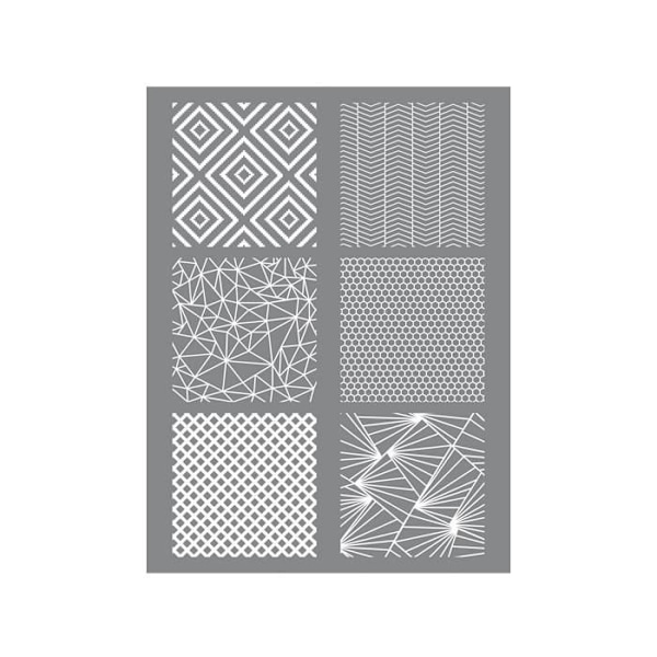 Pochoir silkscreen för polymerlera Geometrisk