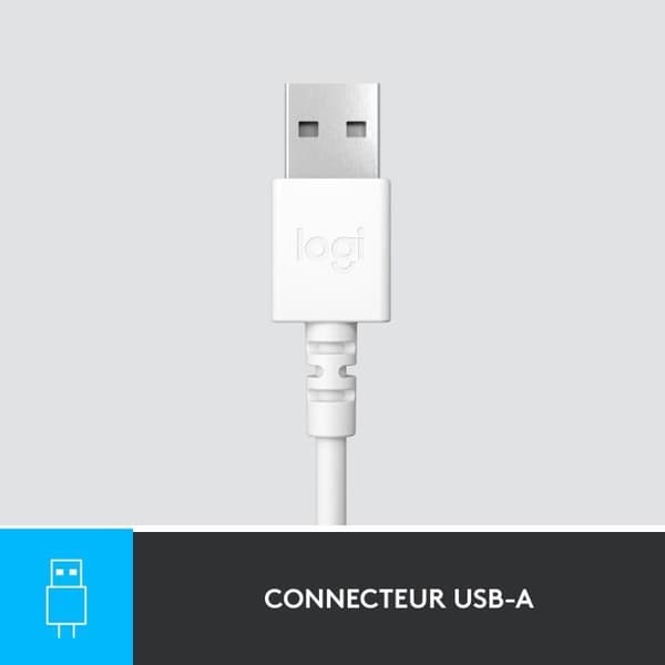Hörlurar - Trådad - Logitech - H390 - USB - Störningsskydd - Vit Vit