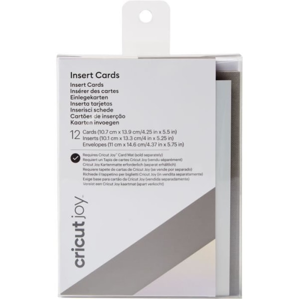 Cricut 12-pack A2-kort och -kuvert - grå och silver holografiska