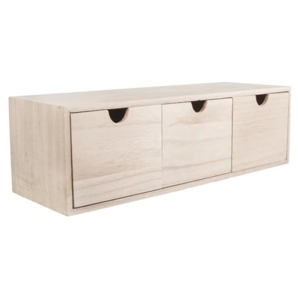 Kommod - Rayher - 52025 - Naturligt trä - 3 lådor - 37,5x13x11,5 cm naturligt trä