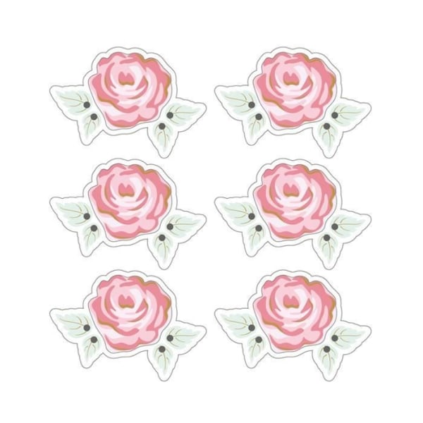 Rayher - 3D klistermärken 4cm - Romantisk ros med vit kontur
