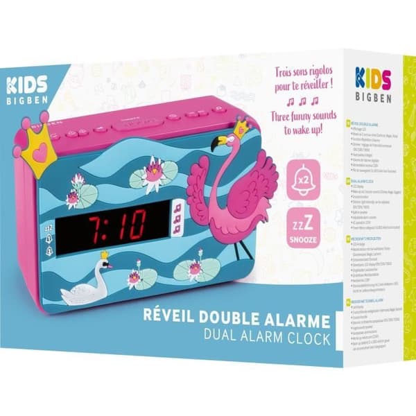 BIGBEN INTERACTIVE R15PRINCESS3D LED-väckarklocka - 3D-effekt - Prinsessdekor Ros