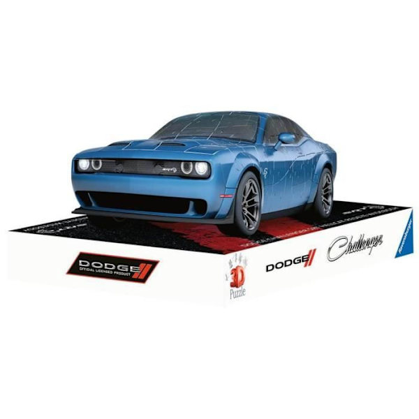 3D Vehicles Puzzle - Dodge Challenger SRT Hellcat Redeye Widebody - 108 numrerade bitar - Ravensburger Blå