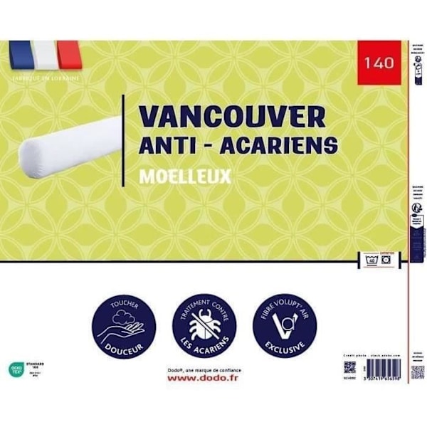 VANCOUVER-tuki 140 cm - punkkien esto - 100% polyesteri - DODO