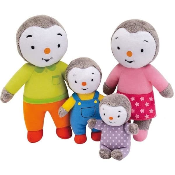 Perhelaatikko 4 pehmolelua - T'Choupi - JEMINI - +/- 19 cm FLERFÄRG