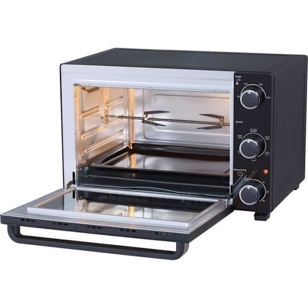 CONTINENTAL EDISON CEMF46B3 - Elektrisk miniovn 46L sort - 1800W - Rotisserie, Naturlig konvektion