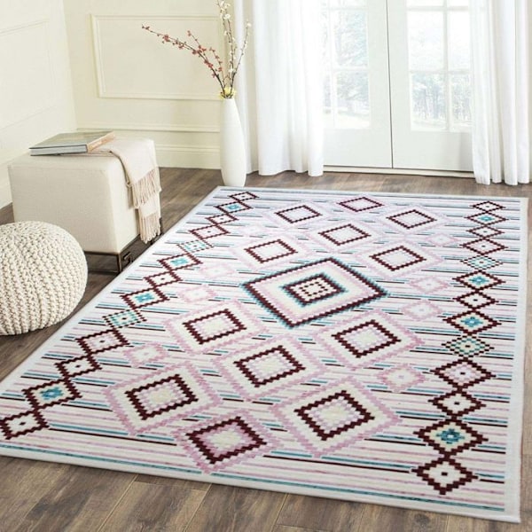 Matta - MANI TEXTIL - BERBERES - Rosa - 80x150 - Polyester - Halkfri - Maskintvättbar Rosa