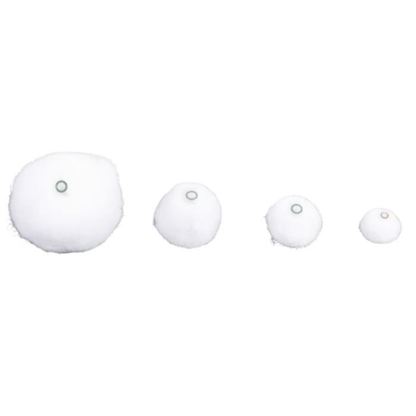 Pompomit - LS - Valkoinen - 4 kokoa - 100 kappaletta - Koriste-esineet Vit