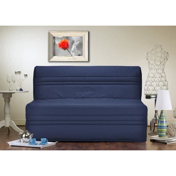 JOÉ 3-pers. BZ bænk - Navyblåt stof - Moderne - L 143 x P 97 cm marinblå