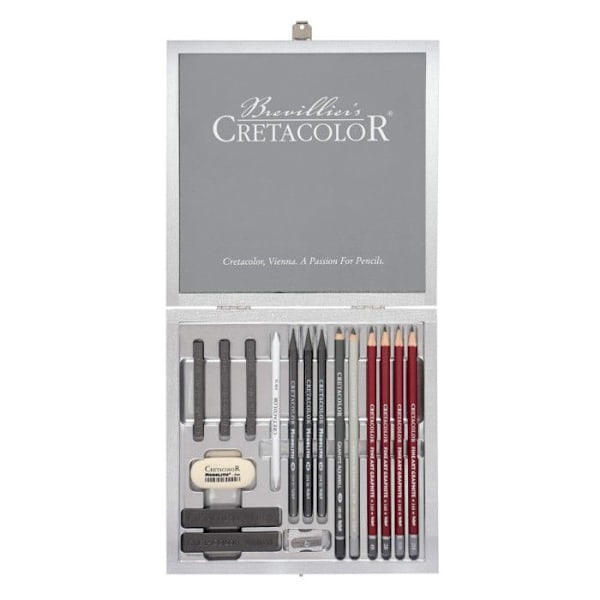 Box med pennor - CRETACOLOR - SILVER LÅDA - Grafit - Blandat - Vuxen/barn Grafit