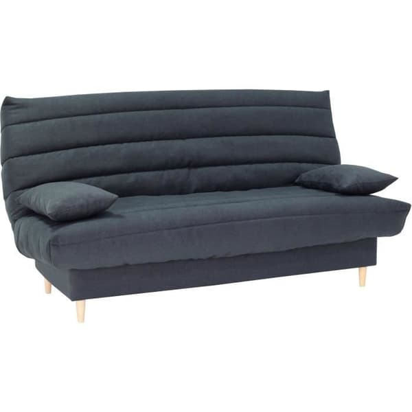 Clic clac 3 platser - grå - Säng 125x190 cm - Med kuddar Mörkgrå