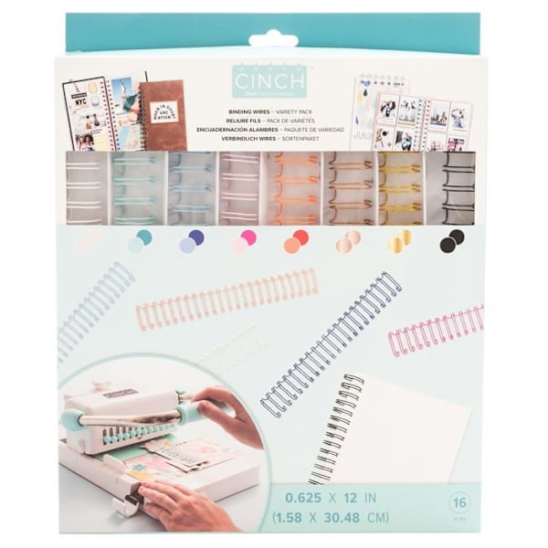 Fiche bristol We r memory keepers - 60000043 - Pakkaus 16 kpl Cinch-kaapeleita 5/8"