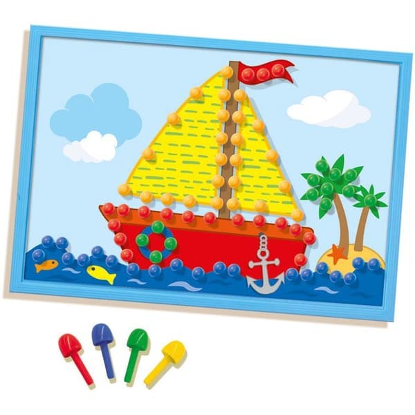 SES CREATIVE Tableau mosaik med kort Gul, grön, blå och röd