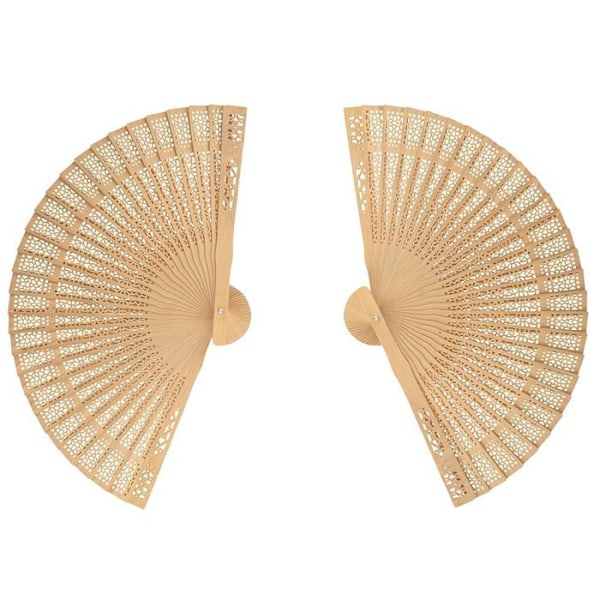 2 naturlige trævifter til dekoration 20 cm Beige