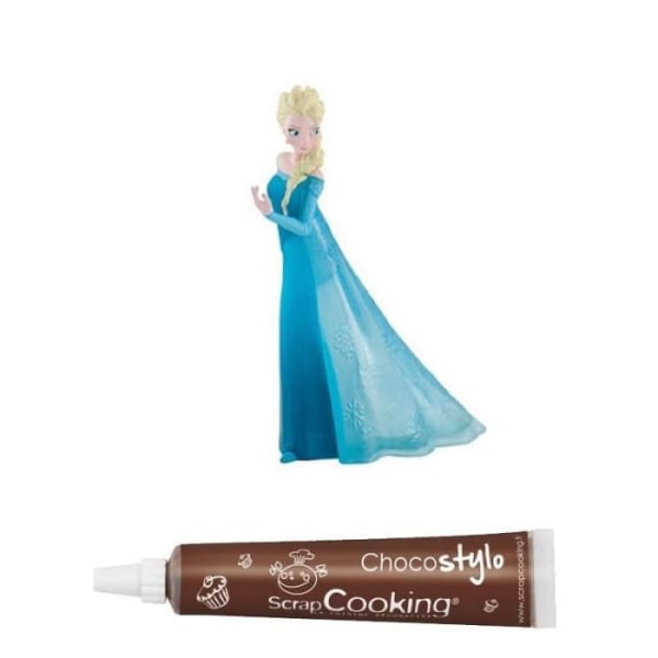 Frossen Elsa kagefigur - Ukendt mærke - Kagepynt - Chokoladepen - Hvid