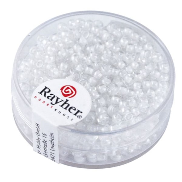 Perle Rocaille - Rayher - Arktis - Lustreret - ø 2,6 mm - 17 g hvid