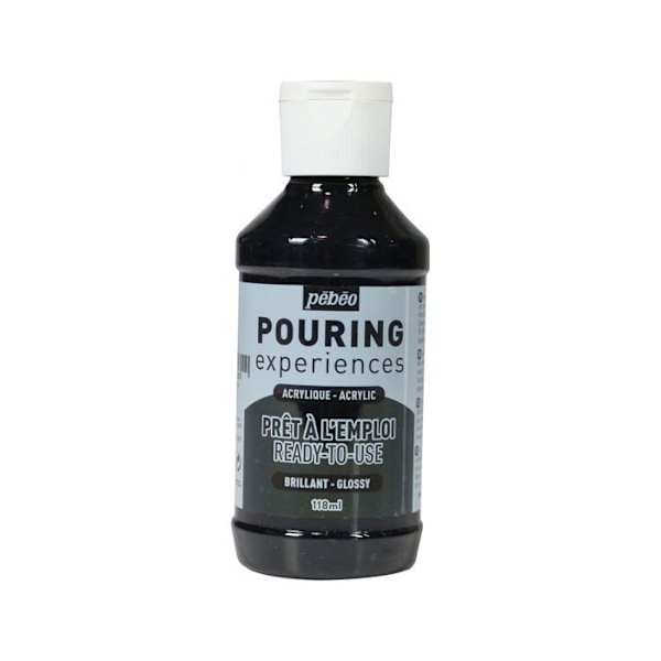Acrylmaling - Pébéo - Pouring - 118 ml - Sort D'ivoire - Blandet Elfenben svart