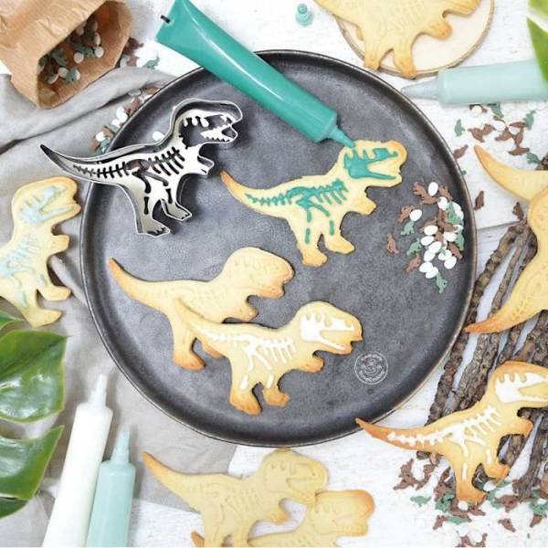Dekorativ utstickare - Scrapcooking - Dino - Rostfritt stål - Trä - 12,1 cm
