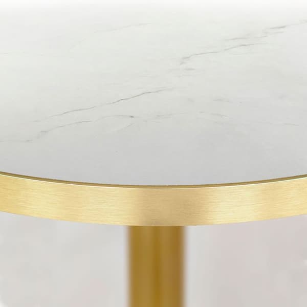 Rundt bord Ø 70 cm Rom bistro marmor i transparens Vit