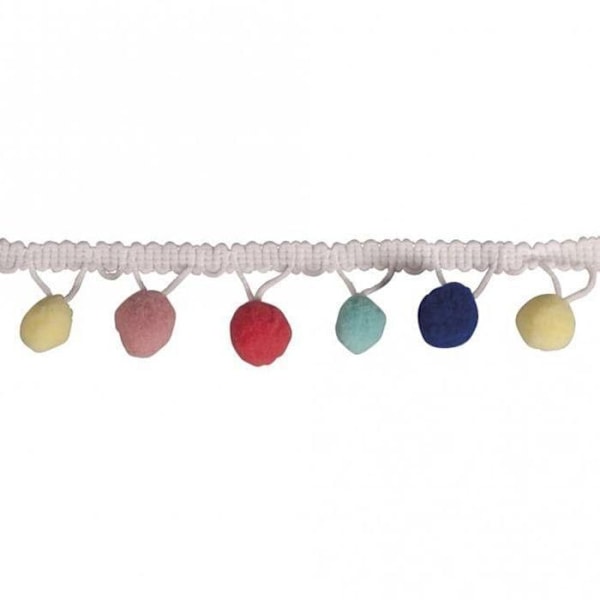 Pastell pompom fläta 2 m Flerfärgad