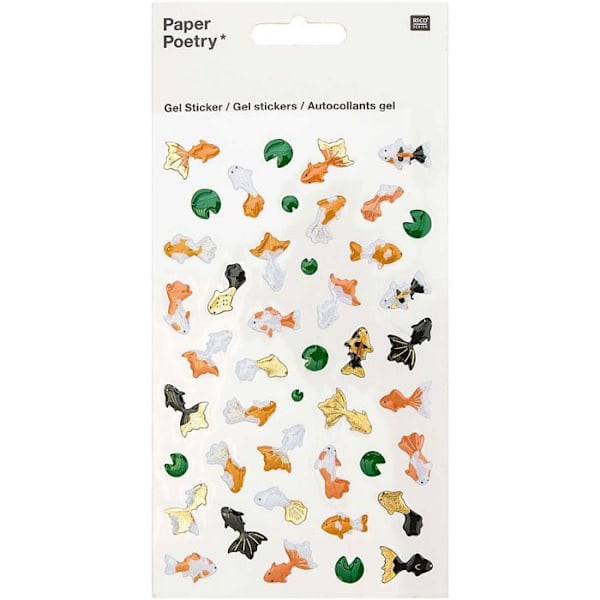 Klistermärken gel - RICO DESIGN - Koi-fiskar - 44 klistermärken - Samling Japansk Trädgård - Dekoration scrapbooking Flerfärgad