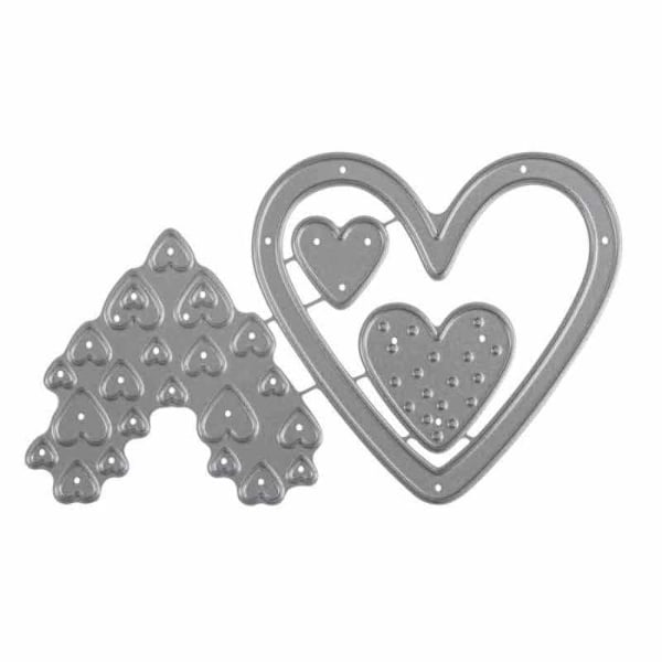 Metallskärform 7,6 x 4,5 cm - Hjärtan Grå