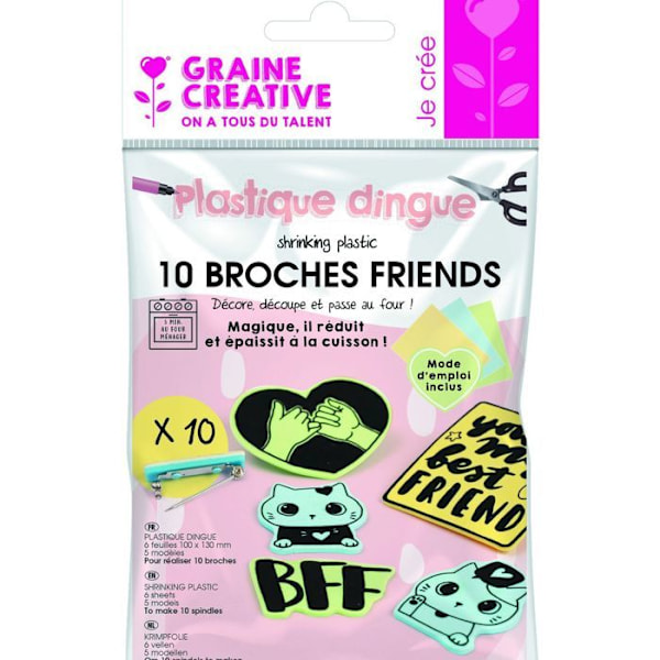 Mini Kit DIY - Bedste ven - 10 nåle - Skør plastik - Nem at lave - Garanti for sjov Flerfärgad