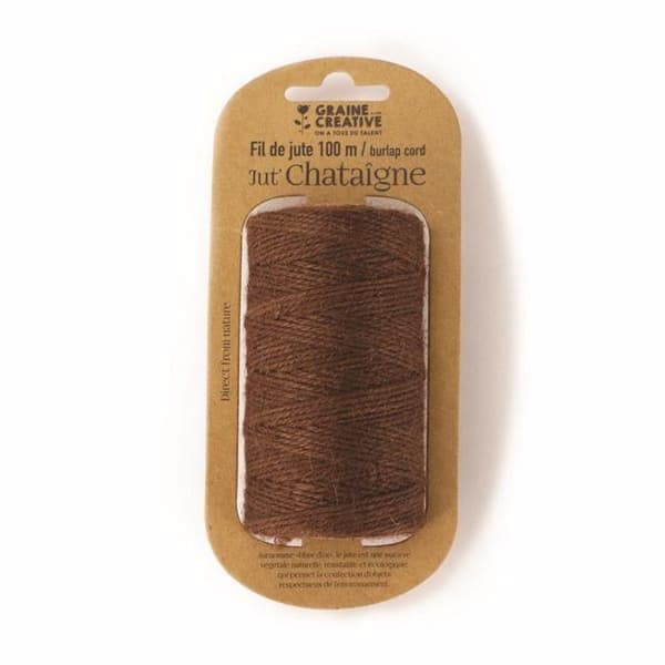 Jute-lankaspoi - Ruskea - 100 m x 2 mm brun