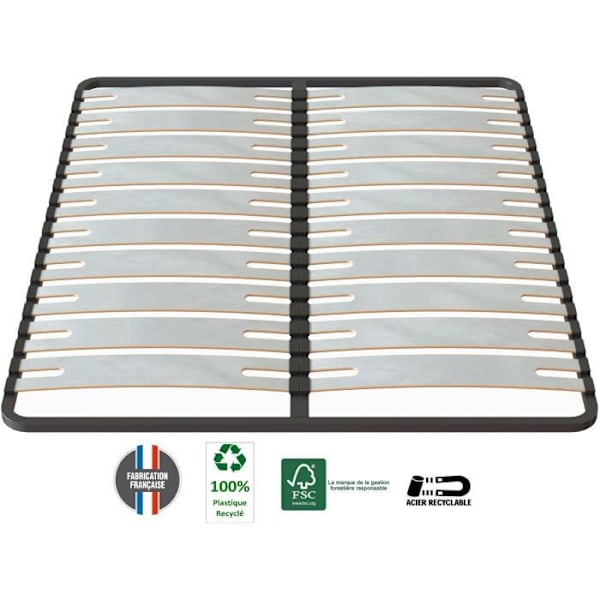 SEDAC OPTISIZE Sängyn pohja 160 x 200 - Erittäin leveä sälekehys 141 mm leveä