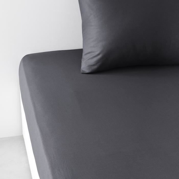 IDAG Essential påslakan - 90 x 190 cm - 1 person - 100% vanlig bomull - Träkol Grå